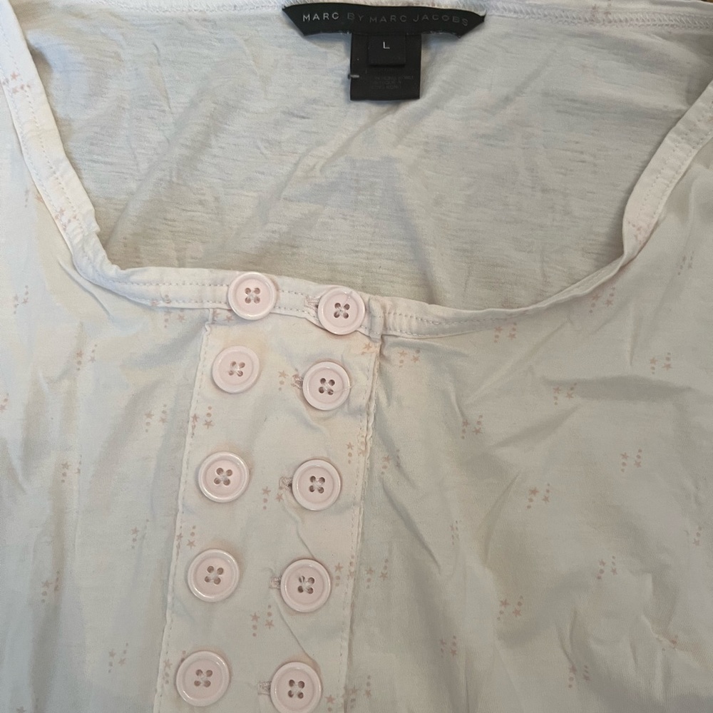 Marc by Marc Jacobs soft long sleeve light pink shirt